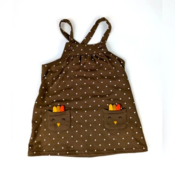 Carter’s Thanksgiving Turkey dress 18 months toddler brown - Picture 1 of 11